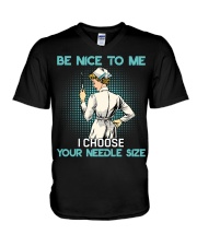Be nice to Nurse HSU V-Neck T-Shirt tile