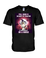 Full Moon Is Scary If You're A Nurse HSL - Nurse V-Neck T-Shirt tile