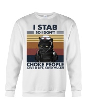I Stab So I Don't Choke People HL - Nurse Crewneck Sweatshirt tile