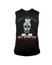 Don't judge Night shift HLU- Nurse Sleeveless Tee tile