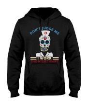 Don't judge Night shift HLU- Nurse Hooded Sweatshirt tile