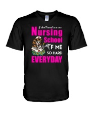Nursing School F Me Everyday HSL - Nurse V-Neck T-Shirt tile