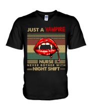 Just A Vampire Nurse Never Bother With Night Shift V-Neck T-Shirt tile