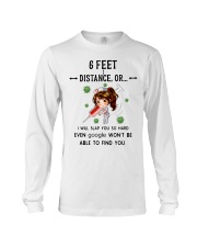 6 Feet Distance - Nurse Long Sleeve Tee tile