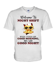 Welcome To Night Shift HSL - Nurse V-Neck T-Shirt tile