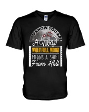 Full Moon Means Shift From Hell HLL - Nurse V-Neck T-Shirt tile