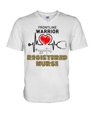 Frontline Warrior - REGISTERED NURSE HS V-Neck T-Shirt tile