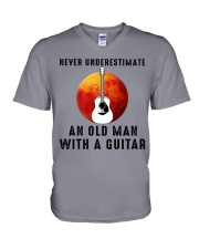 Old Man With guitar V-Neck T-Shirt thumbnail