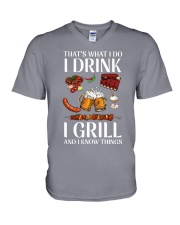 Drink And Grill V-Neck T-Shirt thumbnail