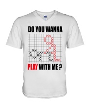 Do You Wanna Play With Me Funny V-Neck T-Shirt tile