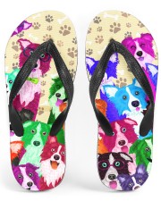 Border Collie Love Women's Flip Flops tile
