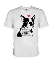 Boston Terrier V-Neck T-Shirt tile