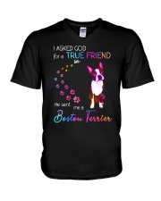 Boston Terrier V-Neck T-Shirt tile