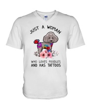 Poodle V-Neck T-Shirt tile