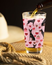 Doberman 16oz Pint Glass aos-16oz-pint-glass-lifestyle-front-24