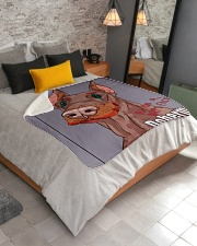 Doberman Sherpa Fleece Blanket - 50" x 60" aos-sherpa-fleece-blanket-lifestyle-front-02