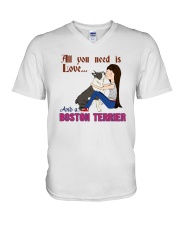Boston Terrier V-Neck T-Shirt tile