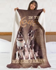 Boston Terrier Large Sherpa Fleece Blanket - 60" x 80" aos-sherpa-fleece-blanket-60x80-lifestyle-front-16