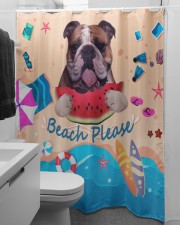 Bulldog Shower Curtain aos-shower-curtains-71x74-lifestyle-front-04a