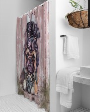 Pug Shower Curtain aos-shower-curtains-71x74-lifestyle-front-01a