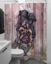 Pug Shower Curtain aos-shower-curtains-71x74-lifestyle-front-04a