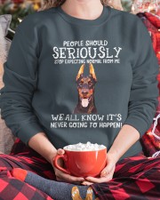 Doberman Crewneck Sweatshirt custom-crewneck-sweatshirt-lifestyle-front-124
