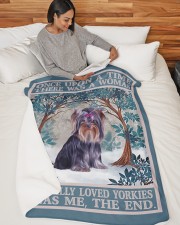Yorkie Large Sherpa Fleece Blanket - 60" x 80" aos-sherpa-fleece-blanket-60x80-lifestyle-front-06