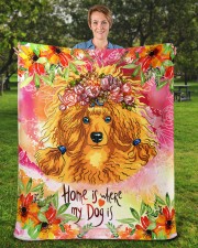 Poodle Sherpa Fleece Blanket - 50" x 60" aos-sherpa-fleece-blanket-50x60-lifestyle-front-16b