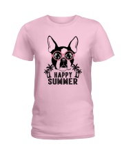 Boston Terrier Summer Ladies T-Shirt tile