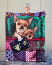 Chihuahua Sherpa Fleece Blanket - 50" x 60" aos-sherpa-fleece-blanket-50x60-lifestyle-front-13
