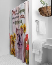Bulldog Shower Curtain aos-shower-curtains-71x74-lifestyle-front-01a