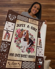 Basset Hound Sherpa Fleece Blanket - 50" x 60" aos-sherpa-fleece-blanket-50x60-lifestyle-front-09b