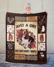 Basset Hound Sherpa Fleece Blanket - 50" x 60" aos-sherpa-fleece-blanket-50x60-lifestyle-front-13