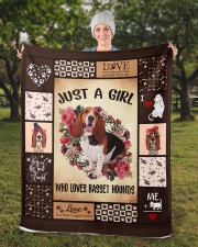 Basset Hound Sherpa Fleece Blanket - 50" x 60" aos-sherpa-fleece-blanket-50x60-lifestyle-front-13b
