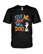 Border Collie V-Neck T-Shirt tile