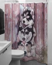 Husky Shower Curtain aos-shower-curtains-71x74-lifestyle-front-04a