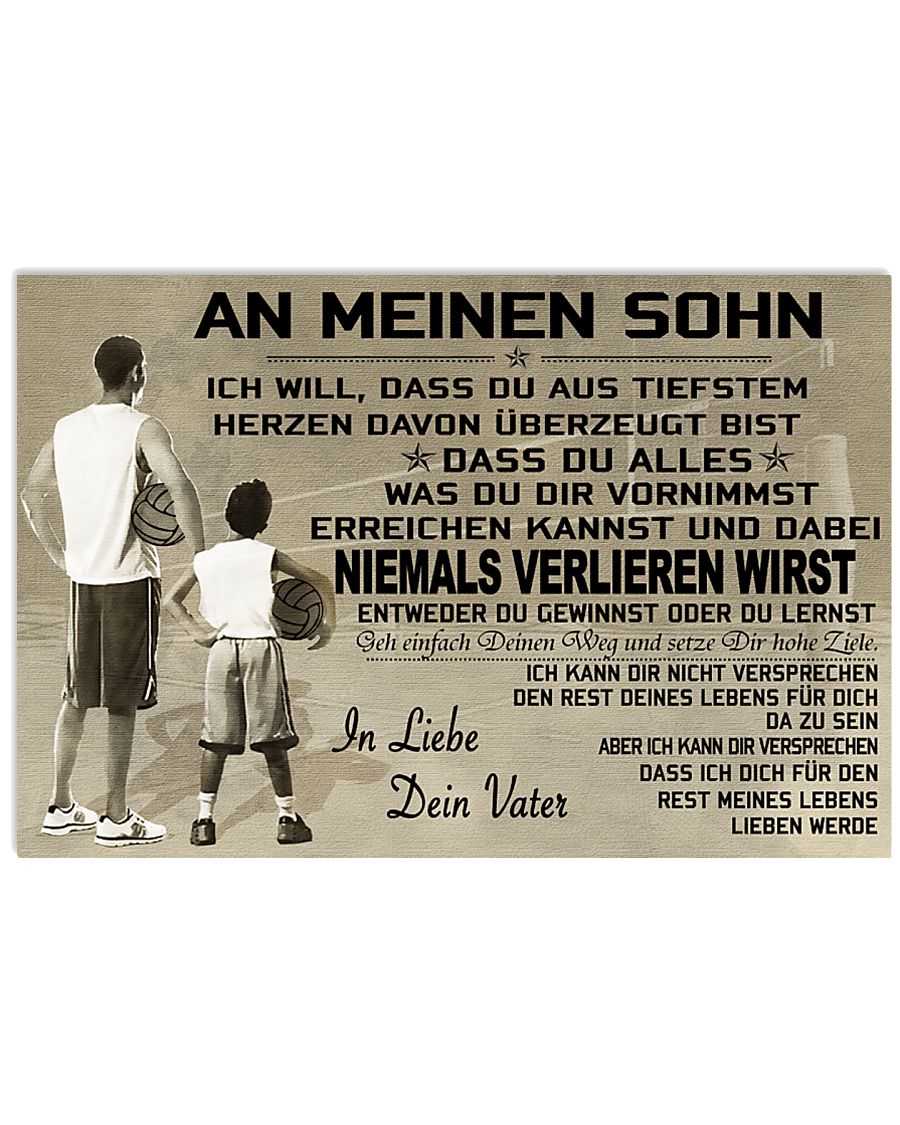 volleyball poster - to son-never lose german vs1 17x11 Poster