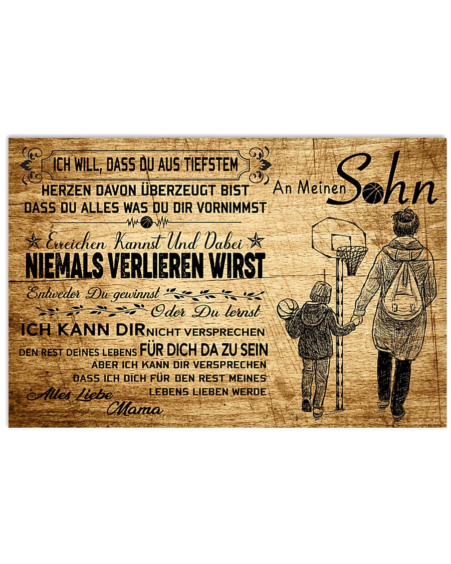 basketball poster - to son-never lose german vs3 17x11 Poster