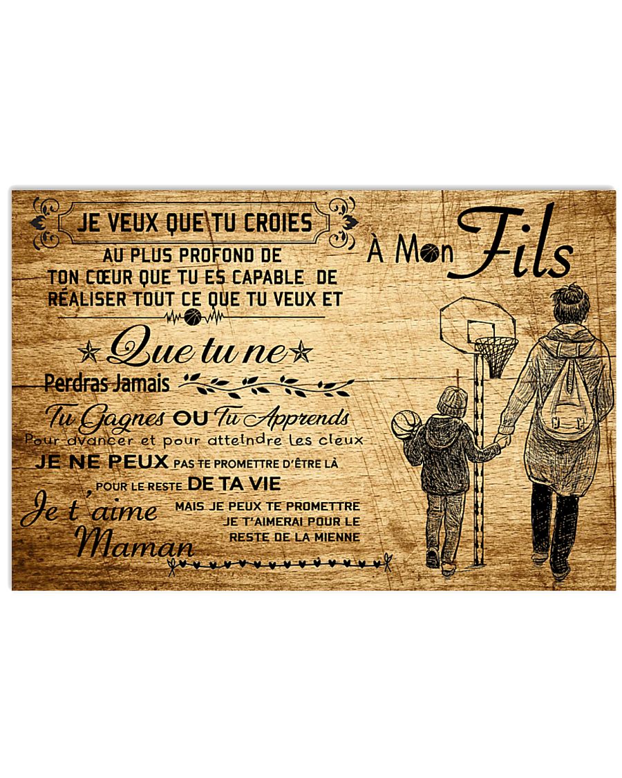 basketball poster - to son-never lose french vs3 17x11 Poster