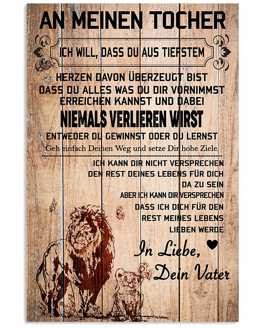 lion poster-to daughter-never lose german vs1 11x17 Poster