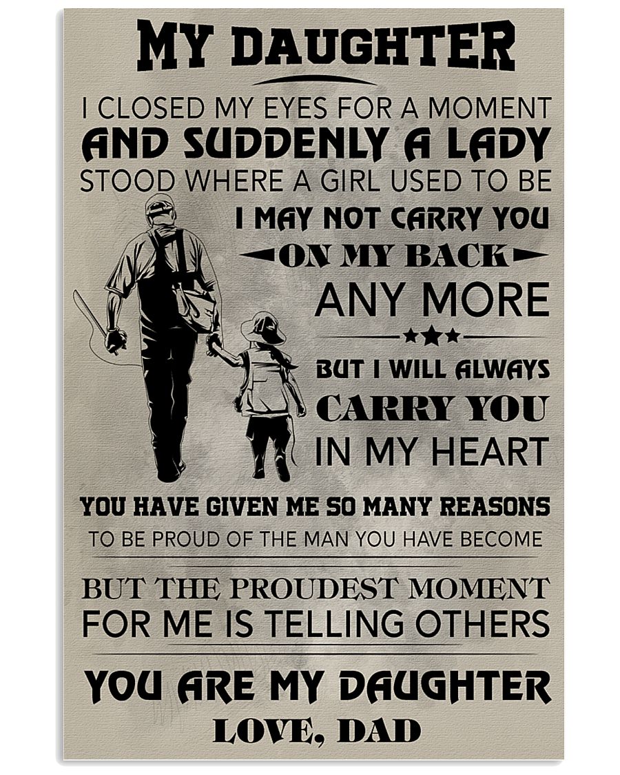 FISHING POSTER - TO MY DAUGHTER 11x17 Poster