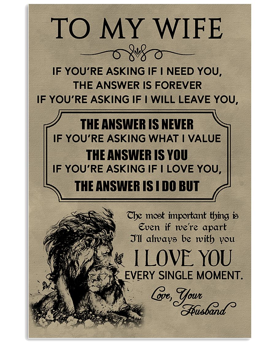 LION - TO MY WIFE 16x24 Poster