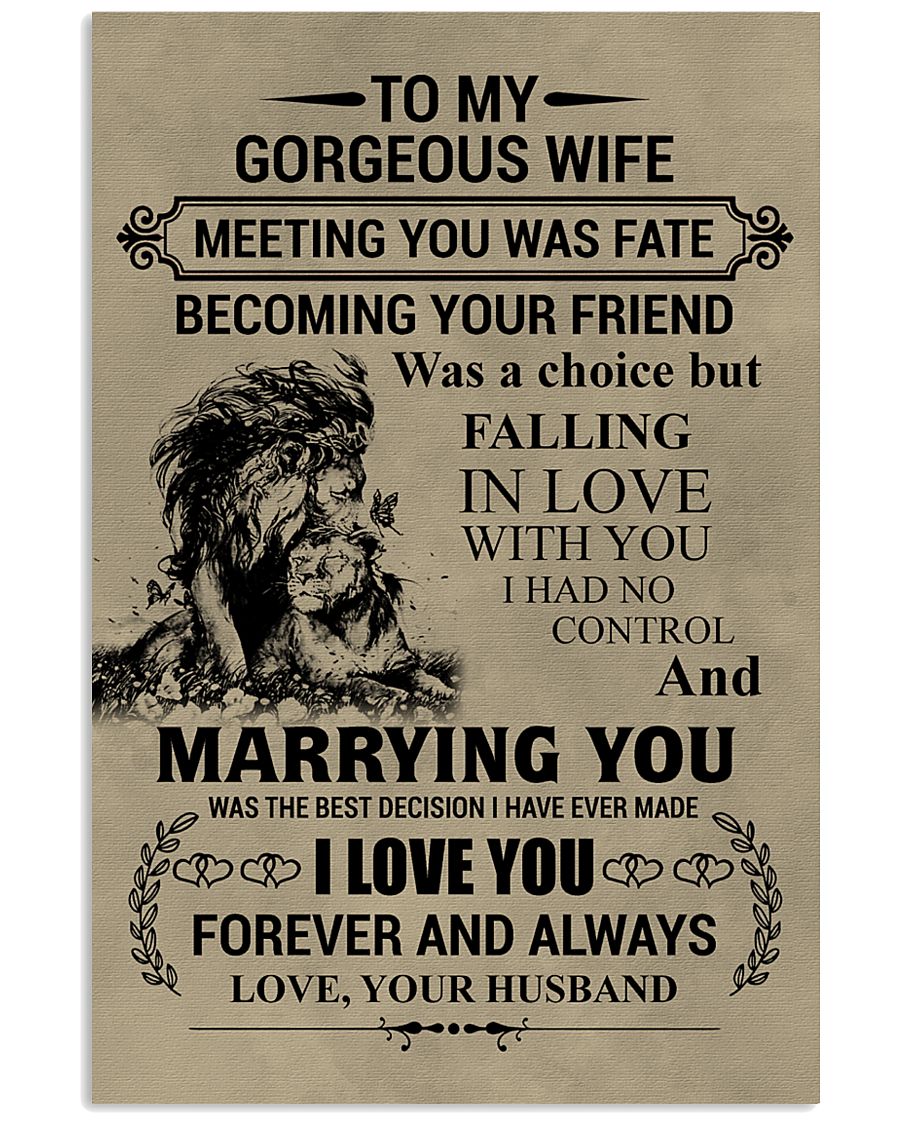 LION - TO MY GORGEOUS WIFE 16x24 Poster
