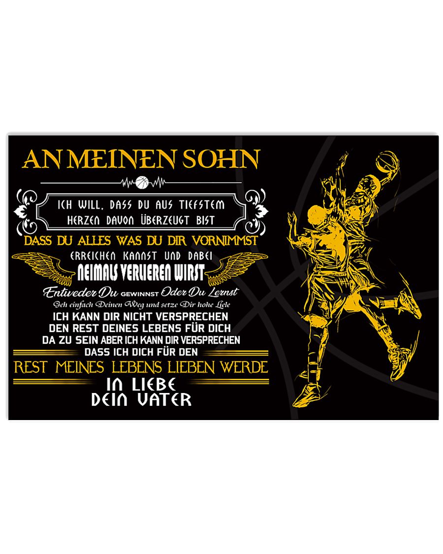 basketball poster - to son-never lose german vs 17x11 Poster