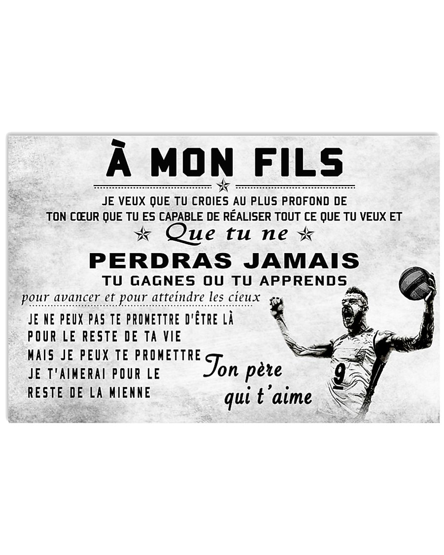 volleyball poster - to son-never lose french vs2 17x11 Poster