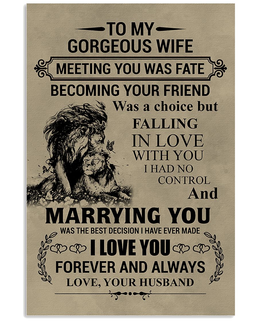LION - TO MY GORGEOUS WIFE 16x24 Poster