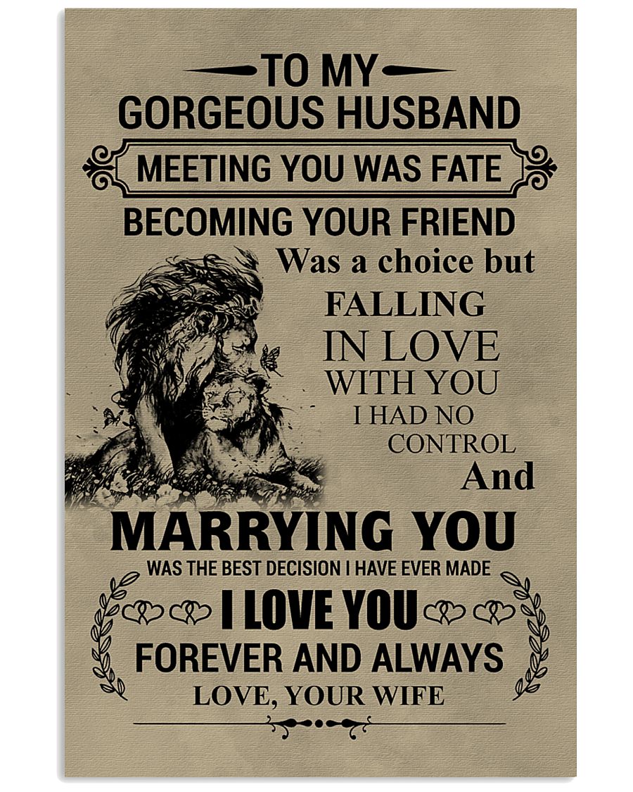 LION - TO MY GORGEOUS HUSBAND 16x24 Poster