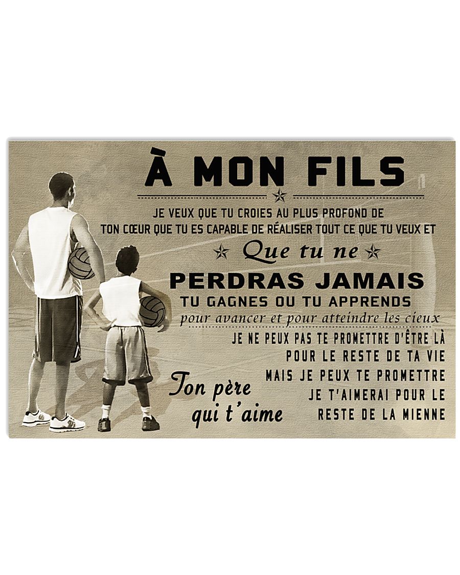 volleyball poster - to son-never lose french vs1 17x11 Poster