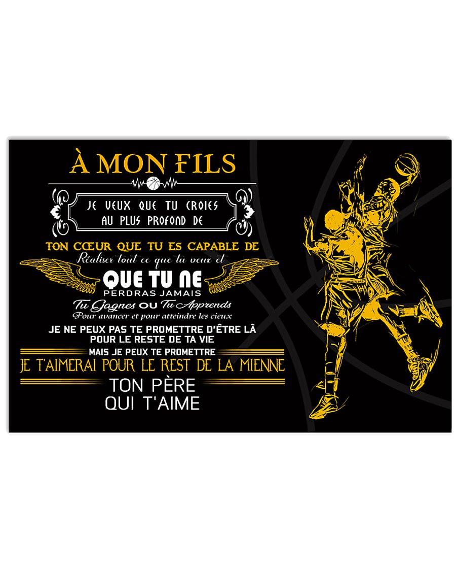basketball poster - to son-never lose french vs 17x11 Poster