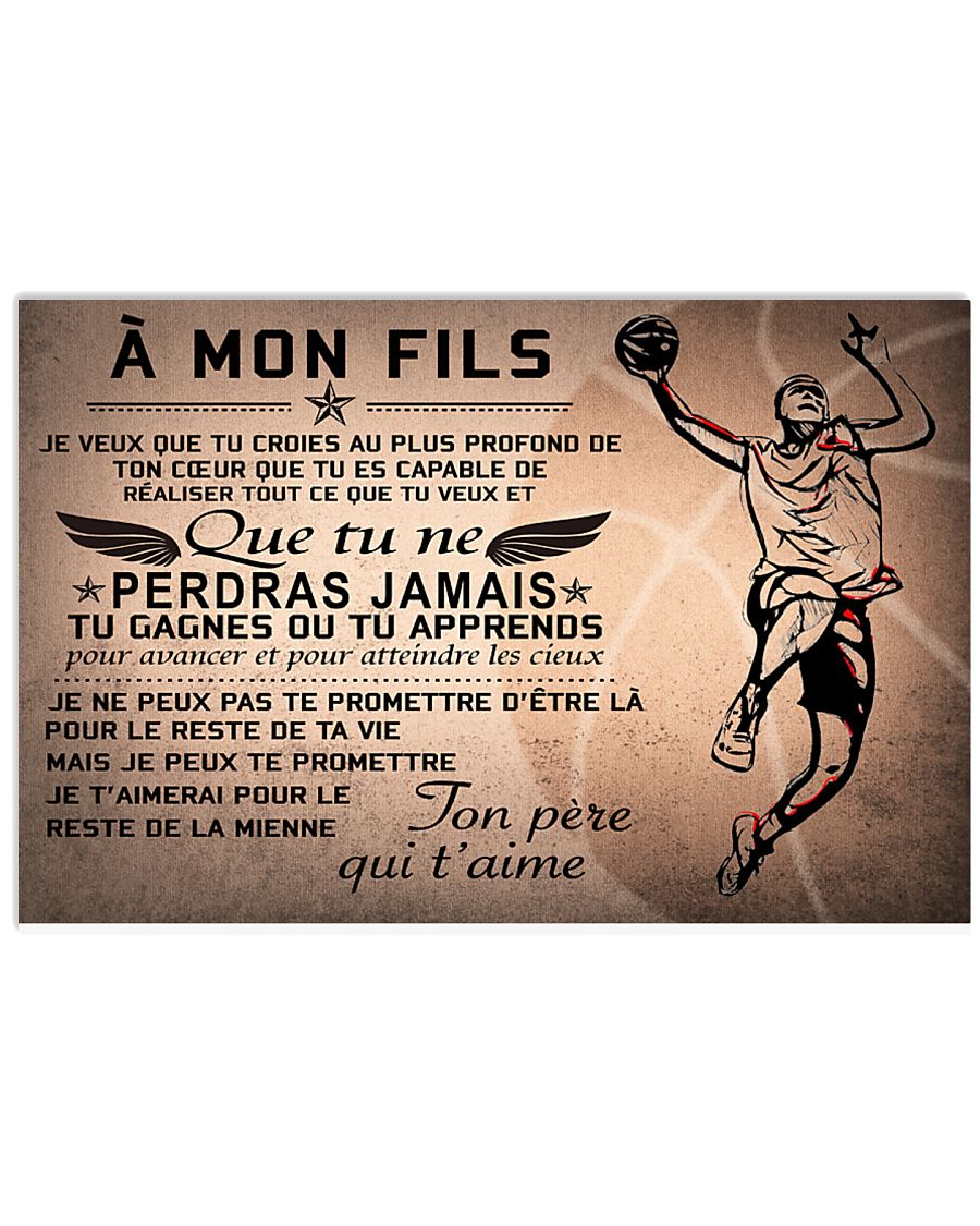 basketball poster - to son-never lose french vs2 17x11 Poster